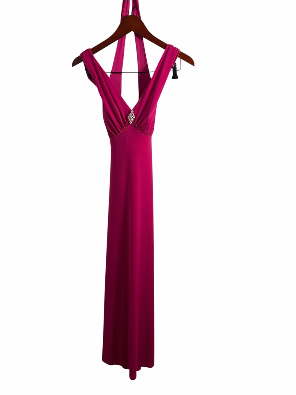 Connected apparel Halter Maxi Dress in Berry Pink 12 NEW - Picture 2 of 6